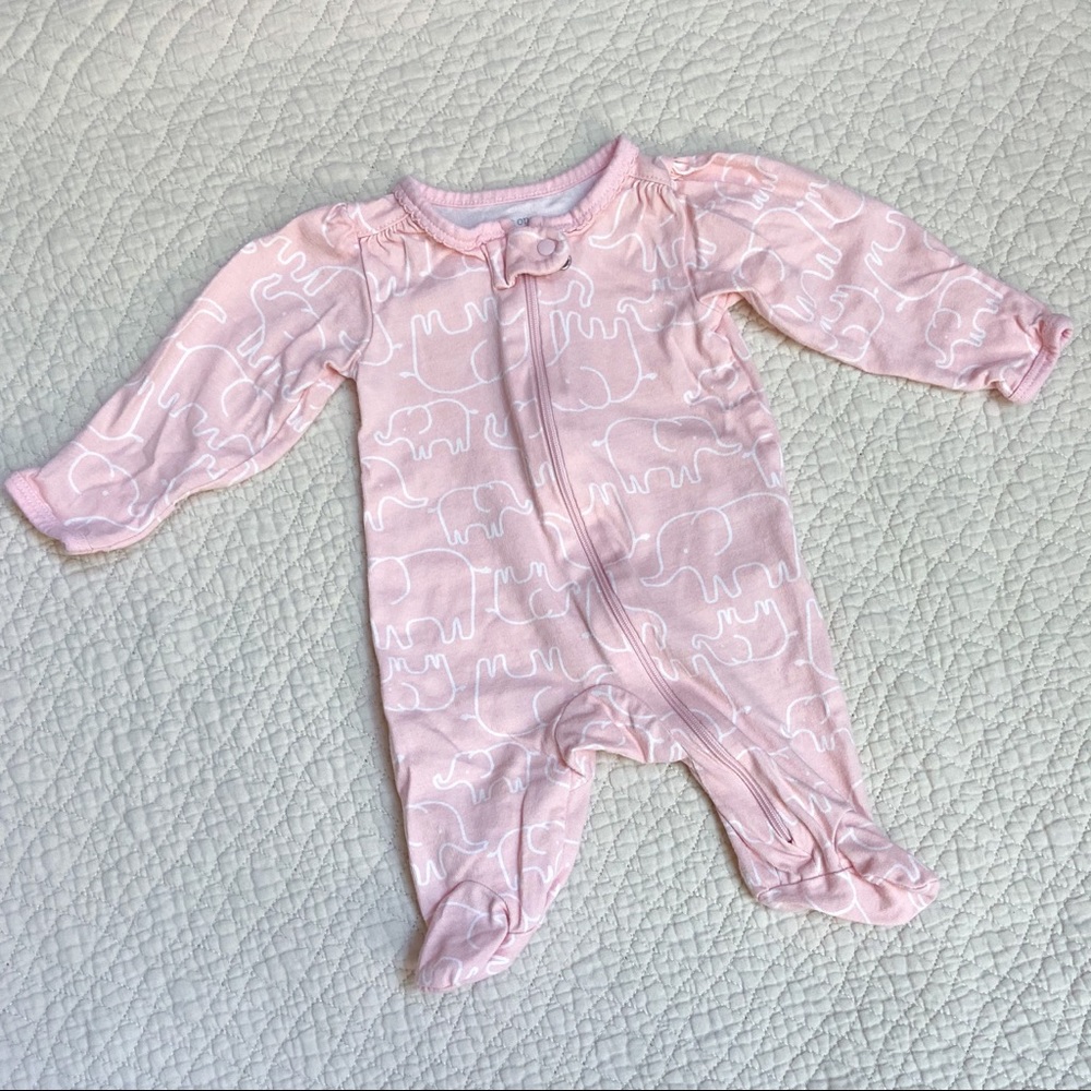 Carter’s Pink Elephant Newborn Pajamas